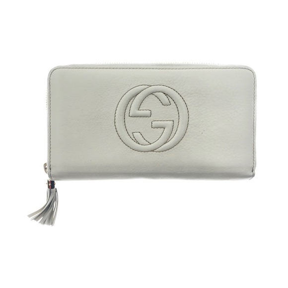 Gucci Soho Interlocking GG Zip Around Long Wallet Ivory White - Picture 1 of 7